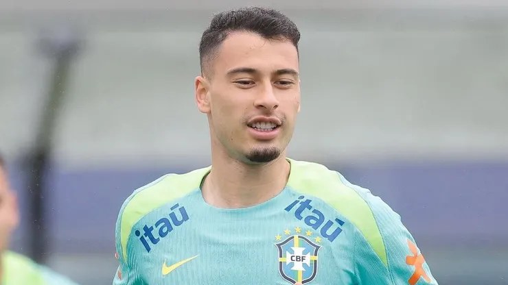 Gabriel Martinelli, durante treino da Seleção Brasileira