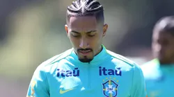 Raphinha em treino da Seleção Brasileira na Granja Comary