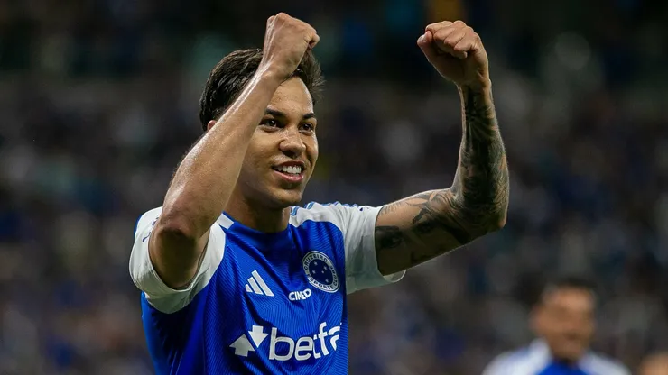 Kaio Jorge comemorando gol pelo Cruzeiro. Foto: Fernando Moreno/AGIF