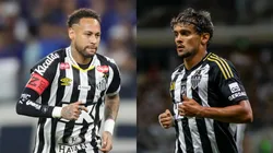 Neymar e Gustavo Scarpa. Fotos: Gilson Lobo/AGIF e Fernando Moreno/AGIF.