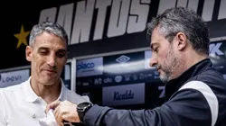 Alexandre Mattos e Vojvoda em coletiva na Vila Belmiro