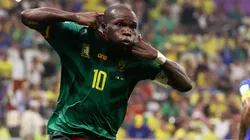 Aboubakar, atuando pela seleção de Camarões em partida pela Copa do Mundo de 2022
