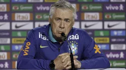 Carlo Ancelotti durante entrevista coletiva pela Seleção Brasileira. Foto: Rafael Ribeiro/CBF