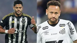 Hulk e Neymar vão se enfrentar em Atlético-MG x Santos - Fotos: Thiago Ribeiro/AGIF / Gilson Lobo/AGIF