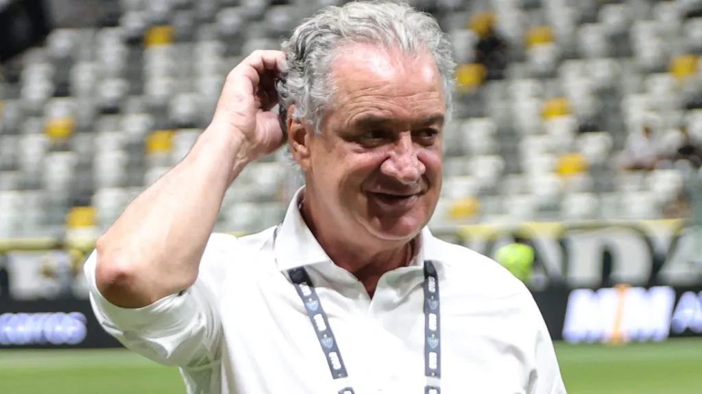 Presidente do Atletico-MG Sergio Coelho antes da partida contra o Botafogo no estadio Arena MRV pelo campeonato Brasileiro A 2023. Foto: Gilson Lobo/AGIF