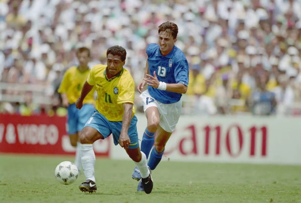 Romário da Seleção Brasileira durante a final da Copa do Mundo de 1994 diante da Itália – (Photo by Mike Hewitt/Getty Images)