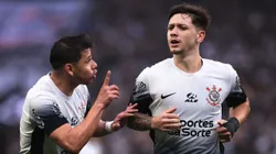 SP - SAO PAULO - 20/10/2024 - COPA DO BRASIL 2024, CORINTHIANS X FLAMENGO - Romero gesticula a Garro jogadores do Corinthians durante partida contra o Flamengo no estadio Arena Corinthians pelo campeonato Copa Do Brasil 2024. Foto: Ettore Chiereguini/AGIF