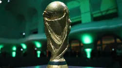LEIPZIG, GERMANY - JANUARY 24: A detailed view of the FIFA World Cup trophy during a gala to celebrate the 125th anniversary of the German Football Association DFB at Kongresshalle Leipzig on January 24, 2025 in Leipzig, Germany. (Photo by Maja Hitij/Getty Images)