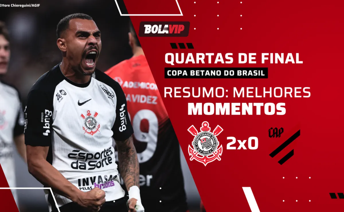 Corinthians vence o Athletico-PR e avança às semis da Copa do Brasil