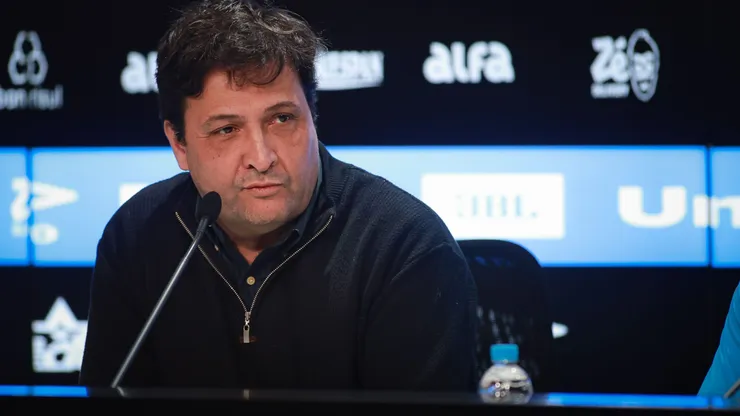 Alberto Guerra Presidente do Gremio durante em coletiva de imprensa realizada no Arena do Gremio. Foto: Maxi Franzoi/AGIF