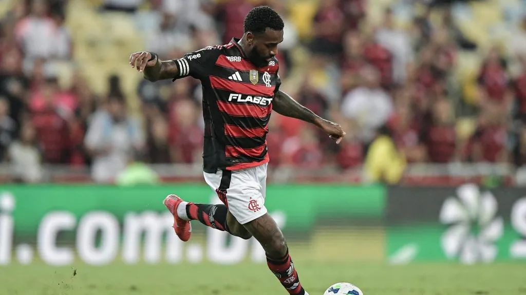 Gerson jogador do Flamengo durante partida contra o Botafogo-PB no estadio Maracana pelo campeonato Copa Do Brasil 2025. Foto: Thiago Ribeiro/AGIF
