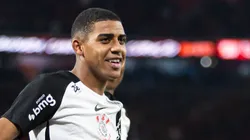 Gui Negao jogador do Corinthians comemora seu gol durante partida contra o Athletico-PR no estadio Arena da Baixada pelo campeonato Copa Do Brasil 2025. Foto: Giovani Baccin/AGIF