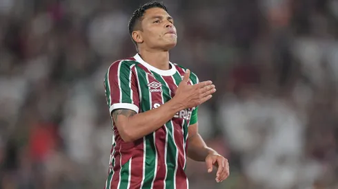 Thiago Silva marcou o gol da classificação do Fluminense. Foto: Thiago Ribeiro/AGIF