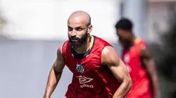 Thaciano durante treinamento realizado no CT Rei Pelé