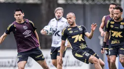 Caballero e Mayke são opções de Vojvoda contra o Galo - Foto: Raul Baretta/Santos FC