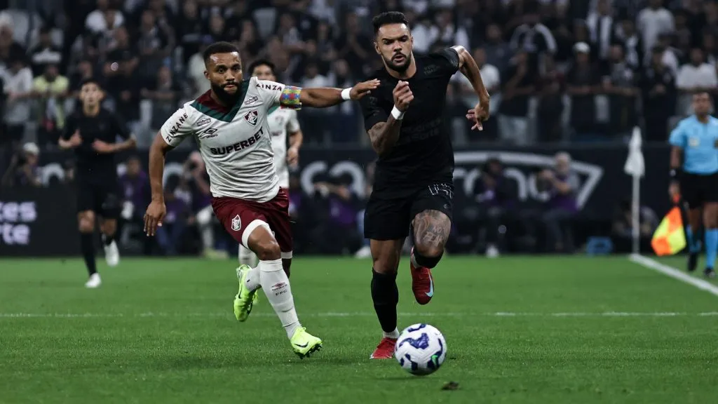 Raniele jogador do Corinthians durante partida contra o Fluminense no estadio Arena Corinthians pelo campeonato Brasileiro A 2025. Foto: Fabio Giannelli/AGIF