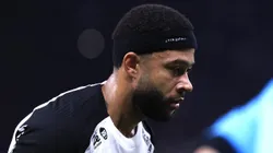 SP - SAO PAULO - 31/08/2025 - BRASILEIRO A 2025, CORINTHIANS X PALMEIRAS - Memphis Depay jogador do Corinthians durante partida contra o Palmeiras no estadio Arena Corinthians pelo campeonato Brasileiro A 2025. Foto: Marcello Zambrana/AGIF