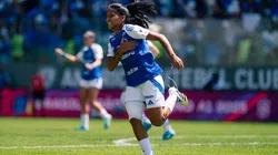 Marília comemora gol em jogo de ida do Brasileirão. Foto: Gustavo Martins/Cruzeiro