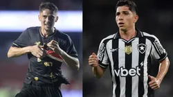 Pablo Maia e Savarino são se enfrentar em São Paulo x Botafogo - Fotos: Alan Morici/AGIF e Foto: Thiago Ribeiro/AGIF