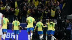 SP - SAO PAULO - 10/06/2025 - ELIMINATORIAS COPA DO MUNDO 2026, SELECAO BRASILEIRA X PARAGUAI - Vinicius Junior jogador da Selecao Brasileira comemora seu gol durante a partida entre Brasil e Paraguai na Neo Quimica Arena em Sao Paulo (SP), pelas Eliminatorias da Copa do Mundo 2026. Foto: Marlon Costa/AGIF