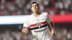 Tapia jogador do Sao Paulo comemora seu gol durante partida contra o Fluminense no estadio Morumbi pelo campeonato Brasileiro A 2025. Foto: Marco Miatelo/AGIF