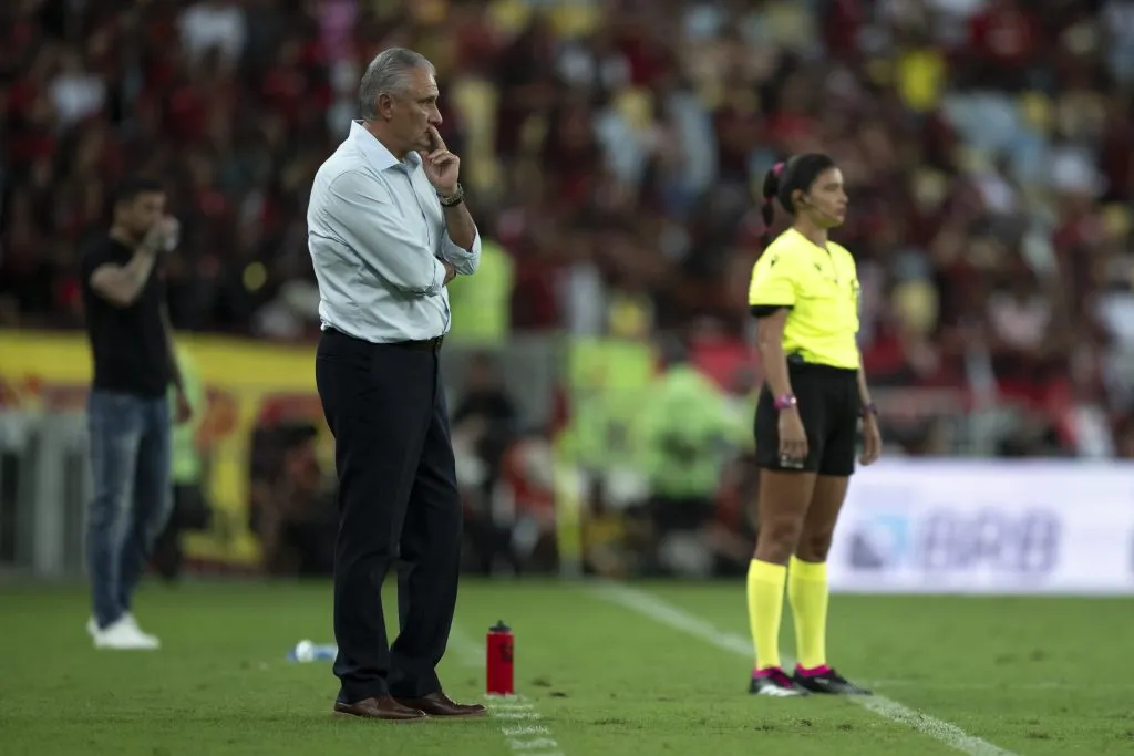 Tite durante o último jogo pelo Flamengo. Foto: Jorge Rodrigues/AGIF