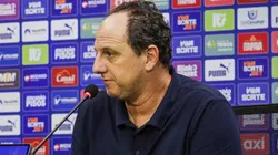 Rogério Ceni durante entrevista coletiva na Arena Fonte Nova após o jogo. Foto: Letícia Martins/EC Bahia
