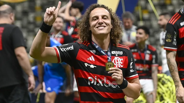 David Luiz na comemoração do título da Copa do Brasil (Marcelo Cortes / CRF)