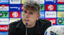 Renato Gaúcho durante entrevista coletiva após o jogo entre Lanús e Fluminense, no Estádio Ciudad de Lanús, pela Copa Sul-Americana. Foto: Marcelo Gonçalves/Fluminense F.C.