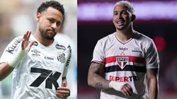 Neymar e Luciano vão se enfrentar em Santos x São Paulo - Fotos: Gilson Lobo/AGIF e Ettore Chiereguini/AGIF