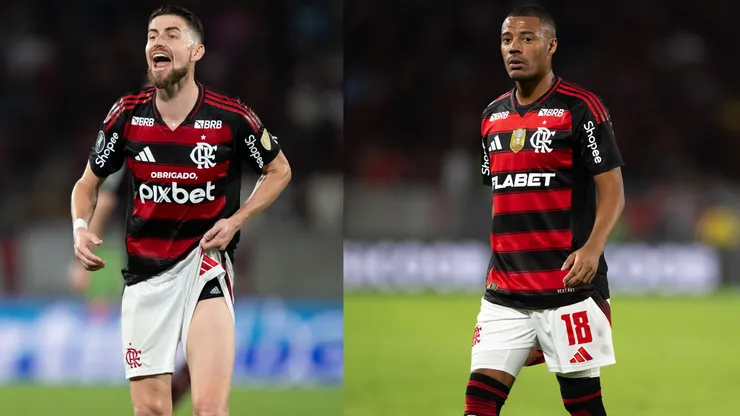 Jorginho e De La Cruz defendendo o Flamengo - Foto: Jorge Rodrigues/AGIF