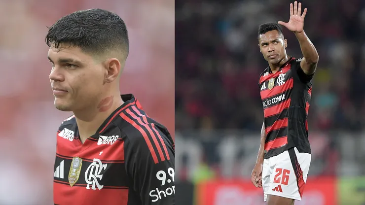 Ayrton Lucas e Alex Sandro em ação pelo Flamengo - Foto: Thiago Ribeiro/AGIF