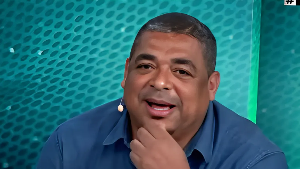 Vampeta, comentarista. Foto: Reprodução/YouTube Jovem Pan Esportes