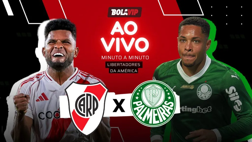 River Plate x Palmeiras foi transmitido ao vivo pelo Bolavip Brasil. Foto: Marcelo Endelli (Borja) e Anderson Romão/AGIF (Vitor Roque)