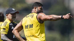 Hulk e Sampaoli em treino na Cidade do Galo