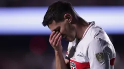Cedric jogador do Sao Paulo durante partida contra o Atletico Nacional no estadio Morumbi pelo campeonato Copa Libertadores 2025. Foto: Ettore Chiereguini/AGIF