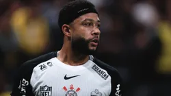 Memphis Depay, jogador do Corinthians, durante partida contra o Palmeiras no estadio Arena Corinthians pelo campeonato Brasileiro A 2025. Foto: Ettore Chiereguini/AGIF