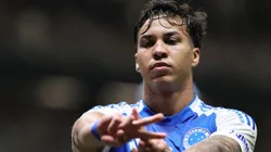 Kaio Jorge jogador do Cruzeiro comemora seu gol durante partida contra o Atletico-MG no estadio Arena MRV pelo campeonato Copa Do Brasil 2025. Foto: Gilson Lobo/AGIF