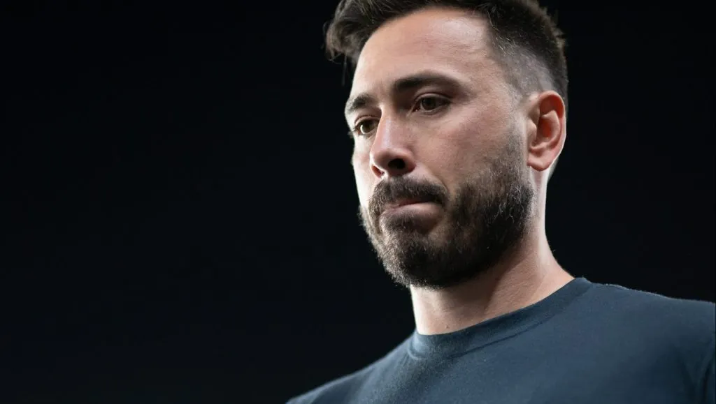 Davide Ancelotti tecnico do Botafogo durante partida contra o Mirassol no estadio Engenhao pelo campeonato Brasileiro A 2025. Foto: Jorge Rodrigues/AGIF