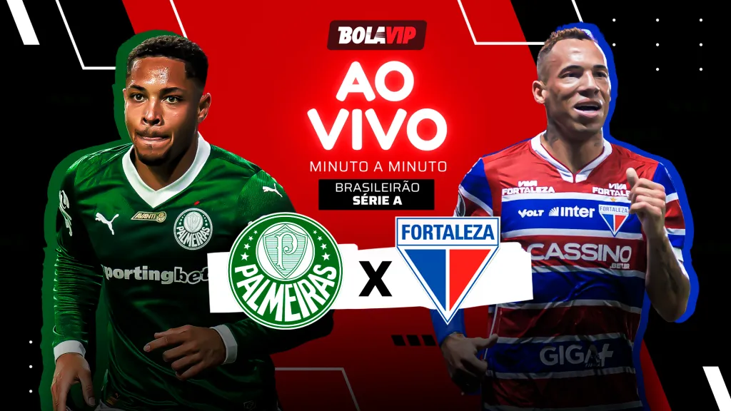 Palmeiras x Fortaleza. FotoxFoto: Vitor Roque (Anderson Romão/AGIF); Breno Lopes (Lucas Emanuel/AGIF)