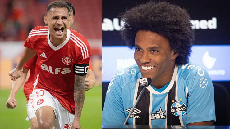 Alan Patrick e Willian vão se enfrentar no Gre-Nal 488 - Fotos: Maxi Franzoi/AGIF