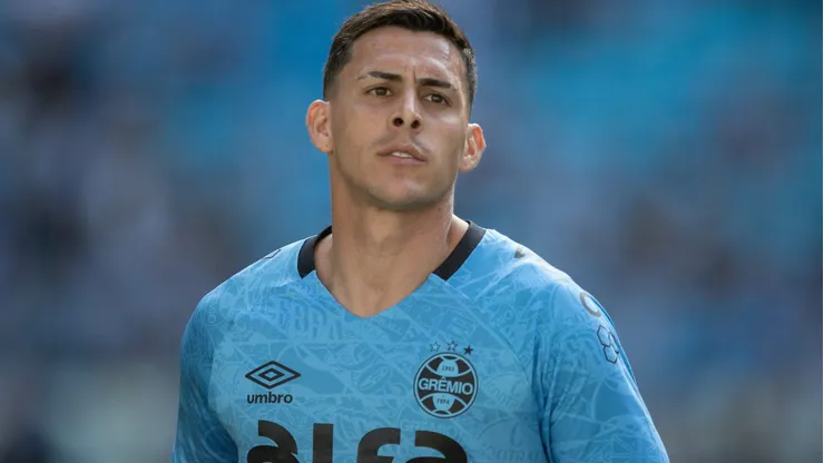 Pavón durante partida entre Grêmio e Mirassol, na Arena, pelo Brasileirão.