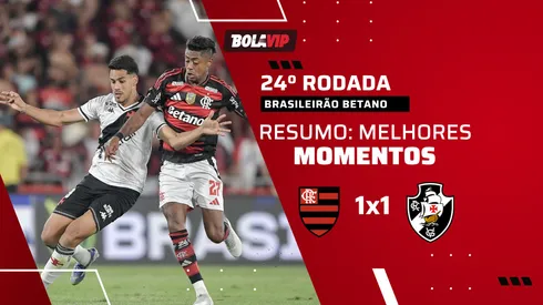 Flamengo e Vasco empatam em clássico agitado no Maracanã, pelo Brasileirão Betano. Foto: Thiago Ribeiro/AGIF