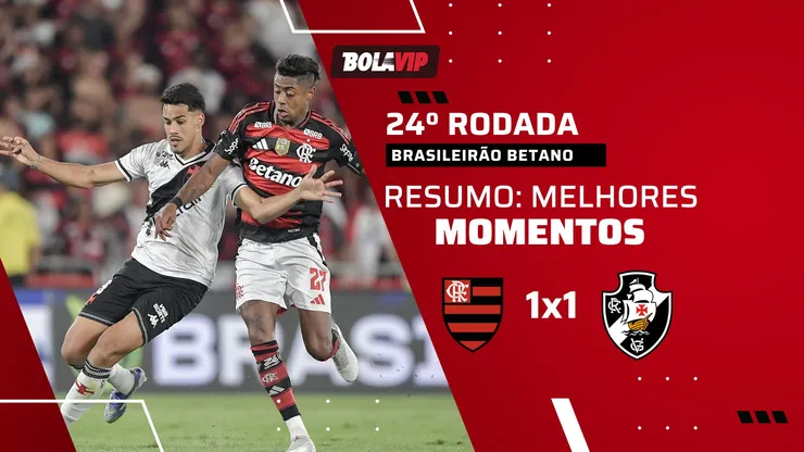 Flamengo e Vasco empatam em clássico agitado no Maracanã, pelo Brasileirão Betano. Foto: Thiago Ribeiro/AGIF