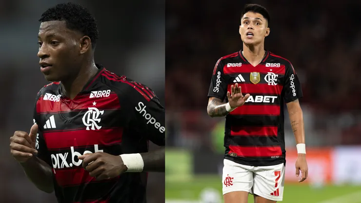 Gonzalo Plata e Luiz Araújo disputam posição no Flamengo - Foto: Jorge Rodrigues/AGIF
