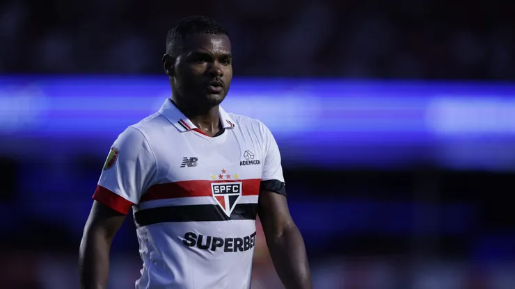 Nikao jogador do Sao Paulo durante partida contra o Portuguesa no estadio Morumbi pelo campeonato Paulista 2024. Foto: Ettore Chiereguini/AGIF