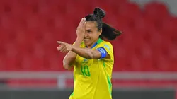 Marta vestindo a Amarelinha. Foto: Divulgação/CONMEBOL