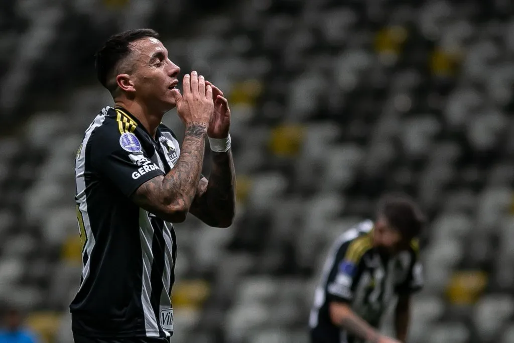 MG – BELO HORIZONTE – 15/05/2025 – COPA SUL-AMERICANA 2025, ATLETICO X CARACAS – Saravia jogador do Atletico durante partida contra o Caracas no estadio Arena MRV pelo campeonato Copa Sul-americana 2025. Foto: Fernando Moreno/AGIF