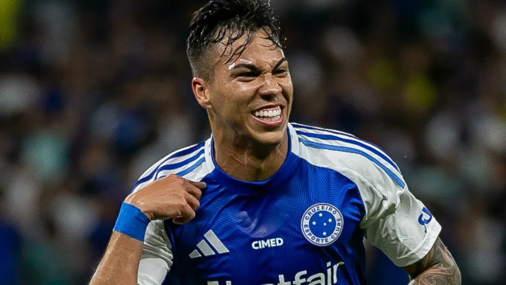 Kaio Jorge comemorando gol. Foto: Fernando Moreno/AGIF