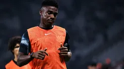Felix Torres jogador do Corinthians durante aquecimento antes da partida contra o Novorizontino no estadio Arena Corinthians pelo campeonato Copa Do Brasil 2025. Foto: Fabio Giannelli/AGIF
